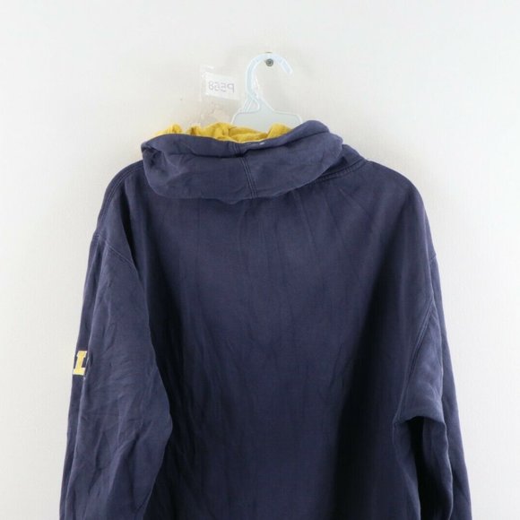 Vintage University of Michigan Block M Hoodie Blue - Picture 7 of 8